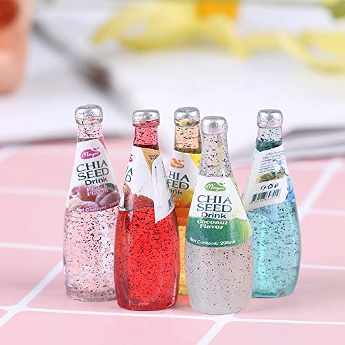 1pc 01:12 Cóctel De Colores Copa De Bebida De Jugo Botella Tarro del Atasco Juguetes, Simulación Beber Vino De Cristal Modelo Escena Miniatura De Los Juguetes Casa De Muñecas Food Kitchen Decoración