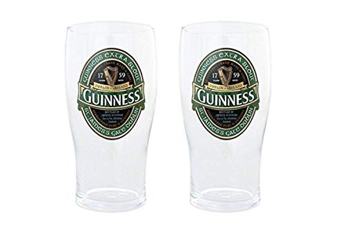 2 vasos de colección pintados con el logo Guinness Irlanda