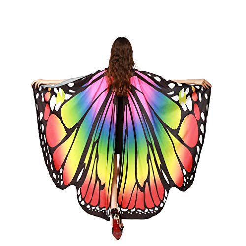 Alas De Mariposa Chal Mariposa Mujer Accesorio Traje Nymph Pixie Cosplay Partido (Arco Iris)