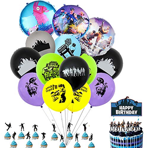 BAIBEI Artículos de Fiestas para Fanáticos de los Videojuegos Decoraciones para Cumpleaños de Tema de Videojuegos con Globos para Fiesta de Cumpleaños de Niños