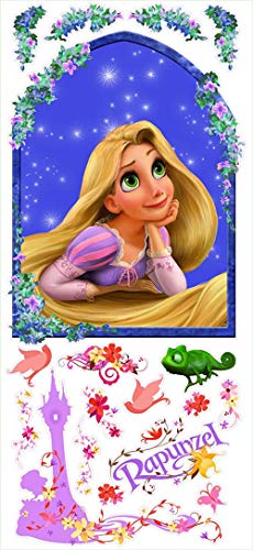BAOWANG Pegatinas de pared La princesa de Disney Rapunzel Flynn Prinz Wandtattoo Wandsticker Wandbild