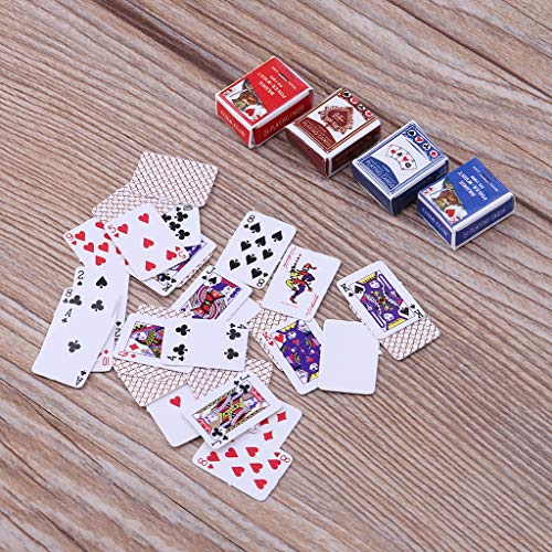 BELTI Mini Poker Card 2set Linda casa de muñecas en Miniatura 1:12 Mini Poker Naipes Decoración del hogar Juguetes