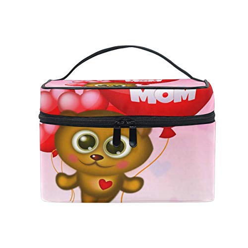 Bolsa de cosméticos de Viaje Cute Cat Heart Valentine's Day ToiletryBolsa de Maquillaje Pouch Tote Case Organizer Storage For Women Girls