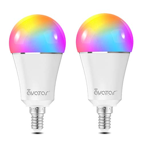Bombillas LED inteligentes E14, Alexa WiFi, 9 W, luz regulable, 16 millones de colores, no requiere hub, compatible con Alexa/Google Home por Avatar Controls (2 unidades)