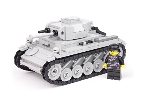 BricksStuff Tanque Panzer II Ausf. F con Figura I Soldado alemán de la Segunda Guerra Mundial, Custom Accesorios de BrickArms | Kit con Instrucciones | Compatible con Lego®