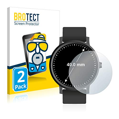 BROTECT Protector Pantalla Anti-Reflejos Compatible con Relojes (Circular, Diámetro: 40 mm) (2 Unidades) Pelicula Mate Anti-Huellas