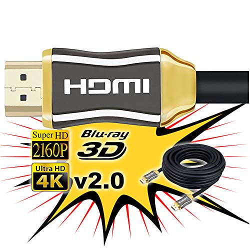 Cable de HDMI 2.0 4K Ultra HD Marca Unicview | Alta Velocidad con Ethernet | Full HD 1080p/4K Ultra HD 2160p/3D/ARC y CEC | Triple blindaje Compatible con TV I Proyector I PS4 I Xbox (30 Metros 4K)