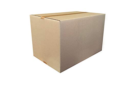 Cajeando | Pack de 20 Cajas de Cartón de Canal Simple | Tamaño 56 x 29 x 77 cm | Color Marrón | Mudanza y Almacenaje | Fabricadas en España