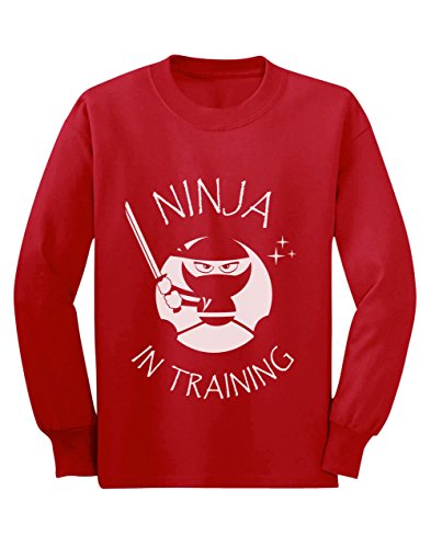 Camiseta de Manga Larga para niños - Ninja In Training For Kids 7/8 Años 128cm Rojo