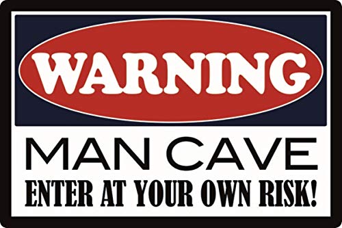 Cartel de Chapa genérica 30 x 20 cm Warning Man Cave Enter at Your Own Risk Metal Cartel
