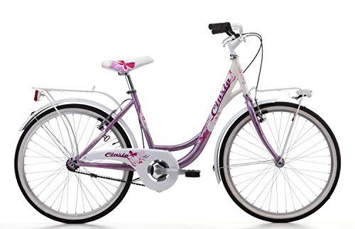 Cicli Cinzia - Bicicleta Liberty de niña, cuadro de acero, dos tallas disponibles, Rosa Perla / Bianco