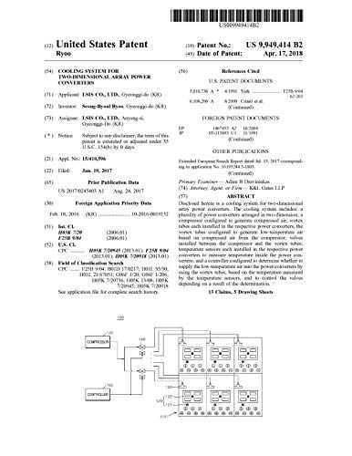 Cooling system for two-dimensional array power converters: United States Patent 9949414 (English Edition)