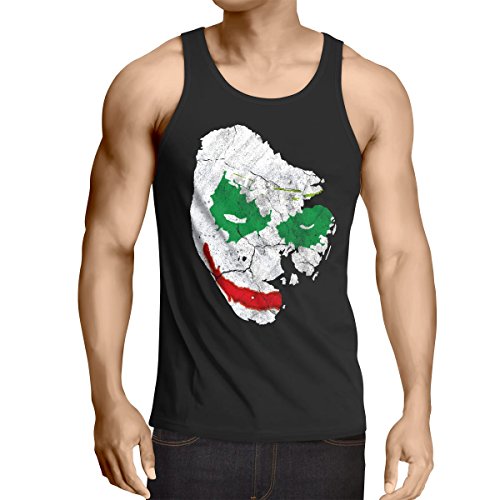 CottonCloud Jokerface Camiseta de Tirantes para Hombre Tank Top Gotham, Talla:L, Color:Negro