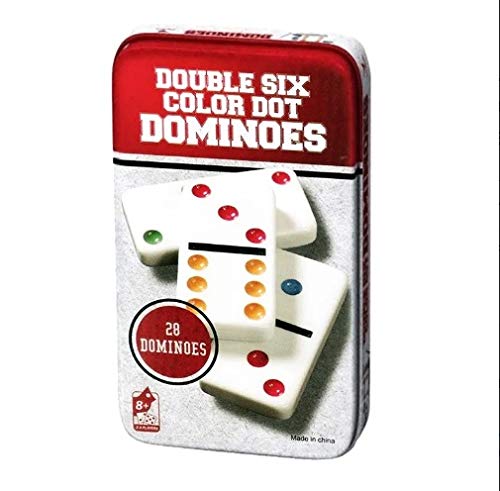 DARK DIAMOND® - Domino Colorido Especial Slim para niños y Adultos. Edición Viaje con Caja de Metal para Mayor protección y Extra Fino.