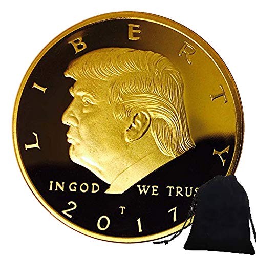 DDTing Donald Trump Moneda de Oro 2017-Chapado en Oro Moneda Coleccionable 45º Presidente Inaugural Moneda Conmemorativa GoodService Gold