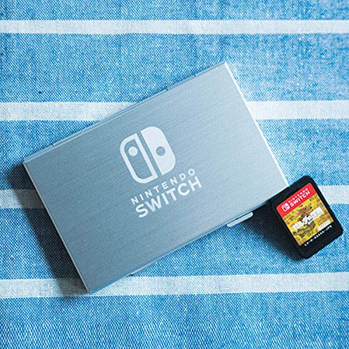 DERCLIVE Nintendo Switch Caja de Almacenamiento de Cartucho de Tarjeta de Juego de Metal de Aluminio de 6 Ranuras Plata