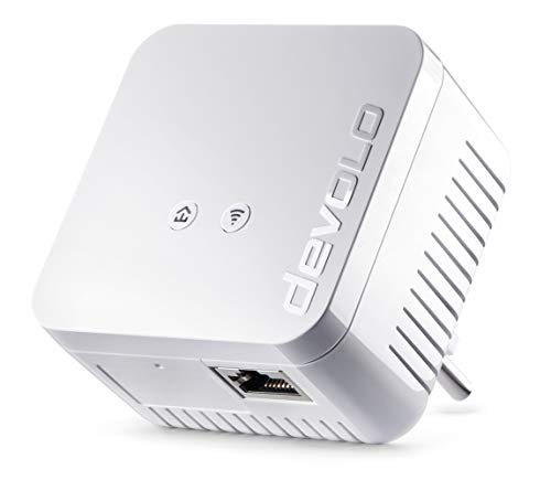 Devolo dLAN 550 WiFi PLC - Adaptador de red (Internet de 500 Mbit/s a través de la red eléctrica, 300 Mbit/s a través de WiFi, 1 puerto LAN, 1 adaptador Powerline, adaptador de red PLC, amplificador de WiFi, WiFi Move) color blanco
