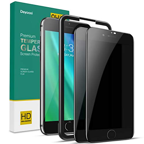 Deyooxi Cristal Templado Privacidad para iPhone 7 Plus/iPhone 8 Plus,2 Unidades 3D Completa de Cobertura Total Pantalla Protectora Antiespias,Anti Espía Vidrio Templado Protector,Negro