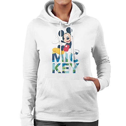 Disney Mickey Mouse Colour Text Women's Hooded Sweatshirt