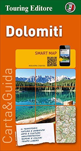 Dolomitas, mapa de carreteras impermeable. Escala 1:200.000. Touring Club Italiano. (Smart map)