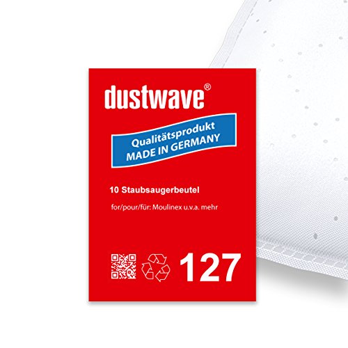 dustwave® - 10 bolsas para aspiradora Moulinex - 1350 Power Clean – Bolsas para el polvo de marca / fabricadas en Alemania + incluye microfiltro