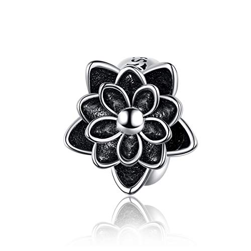 DW Abalorios de flor de loto para pulseras para mujer, compatible con pulseras Pandora, fabricación de joyas