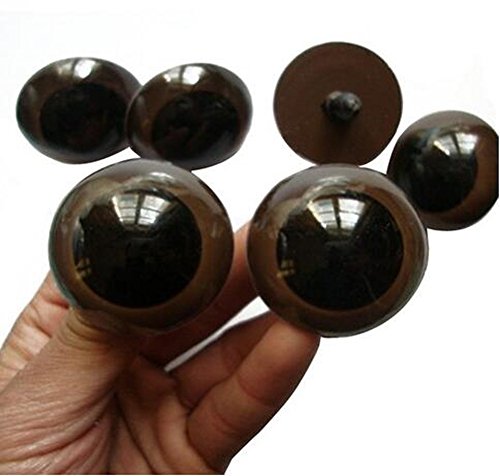 erioctry - Lote de 100 ojos de seguridad de plástico para muñecas de peluche, 12 mm, 18 mm, 20 mm, 24 mm, color marrón