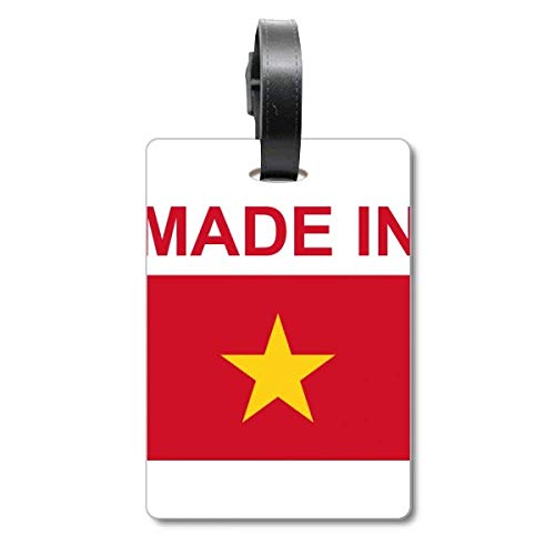 Etiqueta de identificación para Maleta con Texto en inglés Made in Vietnam Country Love Cruise