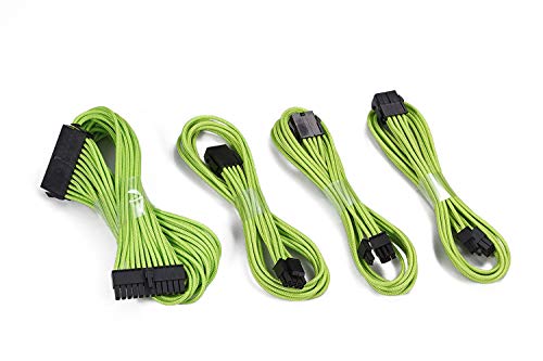 EZDIY-FAB 24 Pins / 8 Pins (4 + 4) M/B, 8 Pins (6 + 2) Kit de Cables de extensión PCI-E Longitud de 500 mm-Verde