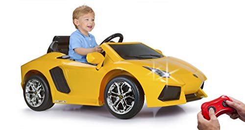 FEBER Lamborghini Aventador - Coche eléctrico para niños de 3 años con radio control, color amarillo (Famosa 800011471)