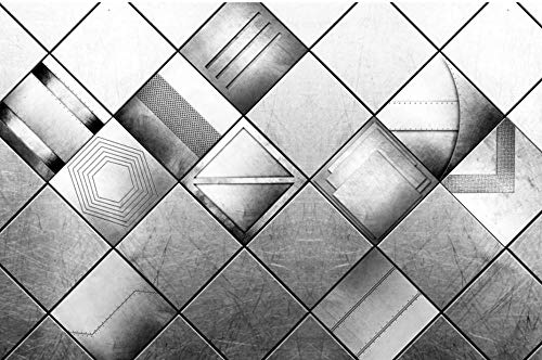Fotomurales 3D Viento Industrial Geometrico Blanco Y Negro Papel pintado no tejido Decoración de Pared decorativos Murales 250x175 cm
