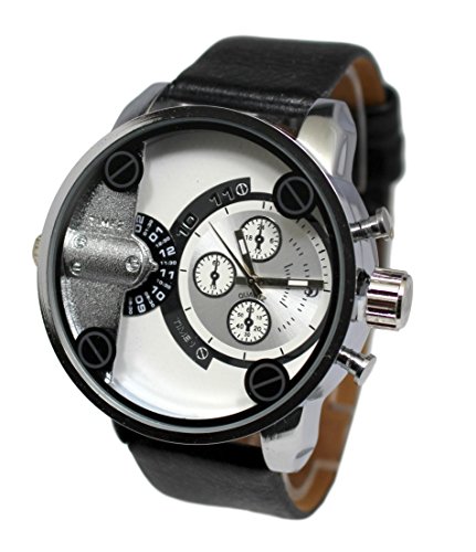 Giorgio & Dario Only the Brave - Reloj de pulsera, para hombre, esfera grande, acero, color negro