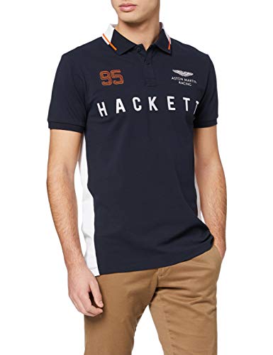 Hackett London Amr Multi SS Camiseta, Azul (5djnavy/White 5dj), Medium para Hombre