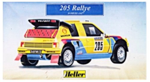 HELLER-Peugeot 205 RALLYE. Escala 1:43 (29 piezas)