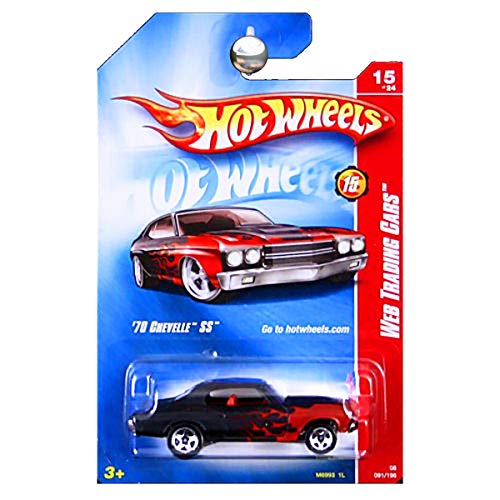 Hot Wheels 70 Chevelle SS 2008 Web Trading Cars #15 Black with Red Flames[Toy] by