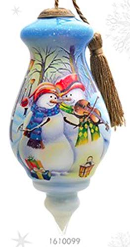 InnerBeauty Adorno navideño de Cristal de la Marca, diseño de muñeco de Nieve y Copa de Simon Treadwell