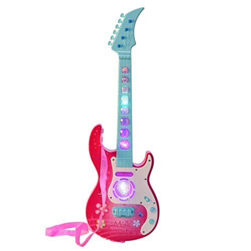 Instrumentos de Cuerda para niños Guitarra eléctrica para niños pequeños 4 Cuerdas Rock Guitar Niños Instrumento Musical Ideal para Amantes de la música pequeña (Color: 909a, tamaño: 53 x 16.5 x 5cm)