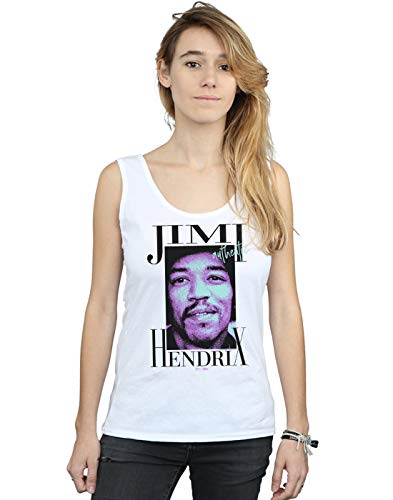 Jimi Hendrix Mujer Authentic EST. 1966 Camiseta Sin Mangas Blanco Small