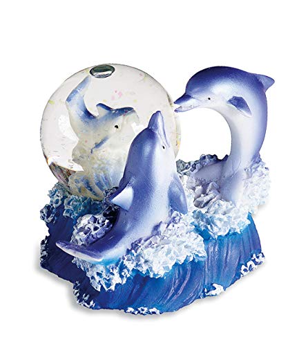 katerina prestigio - Bola de nieve de delfín con figura de delfín (6.5/8.5/7 cm)