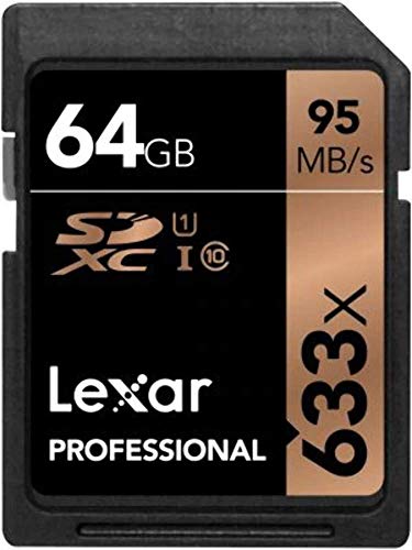 Lexar lsd64gcb1eu633 Professional Class 10 95 MB/s Tarjeta de Memoria SDHC/SDXC UHS-I (633 X), 64 GB