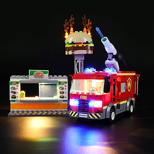 LIGHTAILING Conjunto de Luces (City Fire Rescate del Incendio en La Hamburguesería) Modelo de Construcción de Bloques - Kit de luz LED Compatible con Lego 60214 (NO Incluido en el Modelo)
