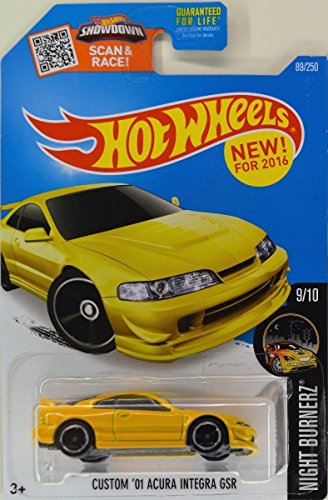 Mattel Hot Wheels 2016 Night Burnerz 9/10 - Custom '01 Acura Integra GSR (Yellow) by Hot Wheels