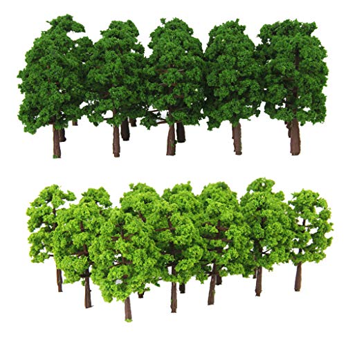 Mini Modelo Artificial Árbol Verde Miniautra 8 cm 1/ 150 Escala N para Diorama Layout 40 Unids