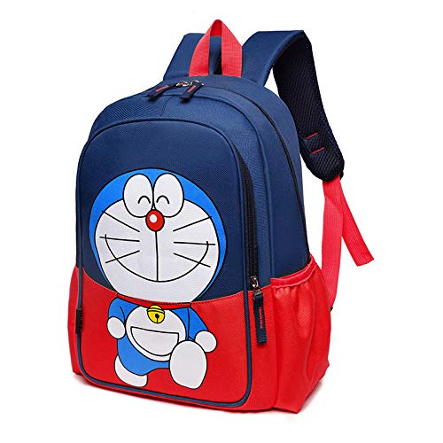 Mochilas Escolares de Nailon con Estampado de Dibujos Animados para niños Mochila de Ocio de Gran Capacidad Mochila Linda de Ocio para Campus-Doraemon Rojo
