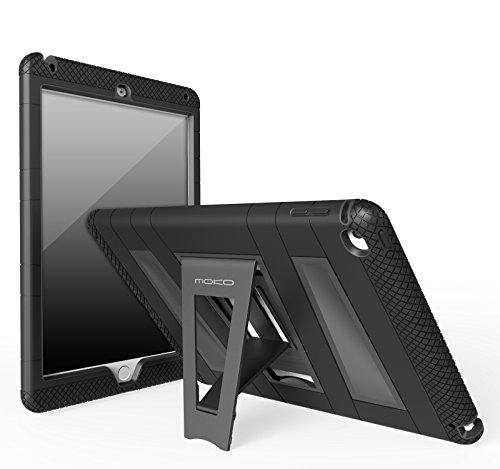 MoKo Funda para iPad Air 2 - Plegable Silicona Durable Protector con Función de Soporte Trasera Dura Cover Case para iPad Air 2 (iPad 6) 9.7 Pulgadas Tableta, Negro