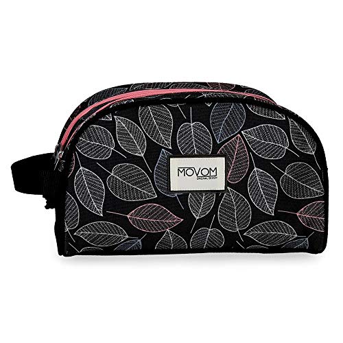 Movom Leaves Neceser Dos Compartimentos Adaptable Negro 26x16x11 cms Poliéster