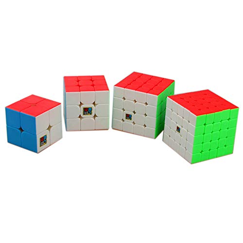 Moyu MoFangJiaoShi MFJS Paquete de Cubo de Velocidad sin Pegatinas 2x2 3x3 4x4 5x5 Cubo mágico Cubing Classing Smooth Puzzles Cube Set con Embalaje de Regalo