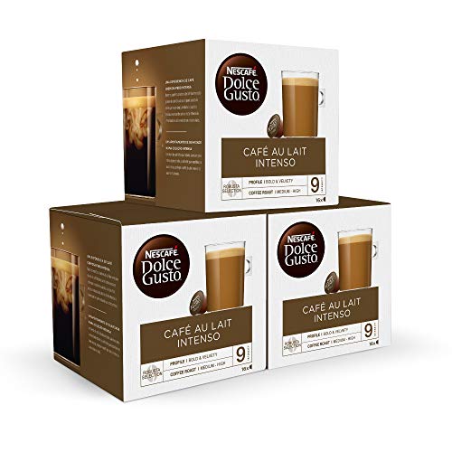 Nescafé DOLCE GUSTO CAFÉ CON LECHE INTENSO - Pack De 3 x 16 cápsulas - Total: 48 Cápsulas
