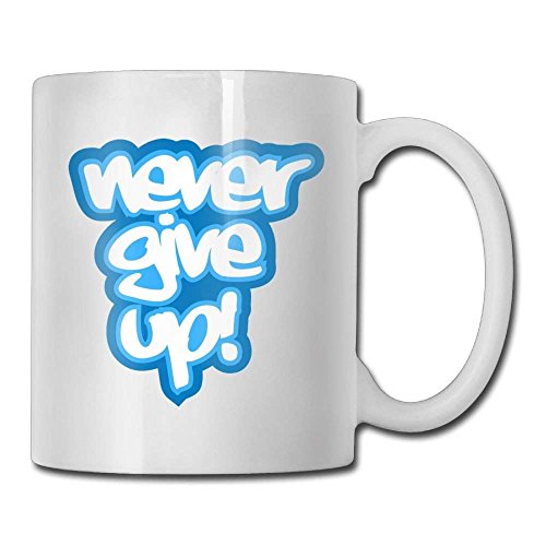 Never Give Up Tazas de café Taza de té de cerámica de regalo de oficina de 11 onzas; Regalo perfecto para familiares y amigos