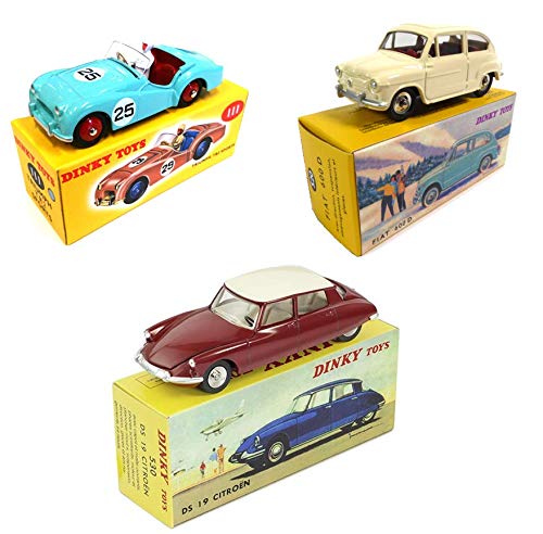 OPO 10 - Conjunto de 3 Coches Norev para DeAgostini Dinky Toys: Triumph TR2 + Bedford Van Kodak + Fiat 600D (111 + 480 + 520) (copie)
